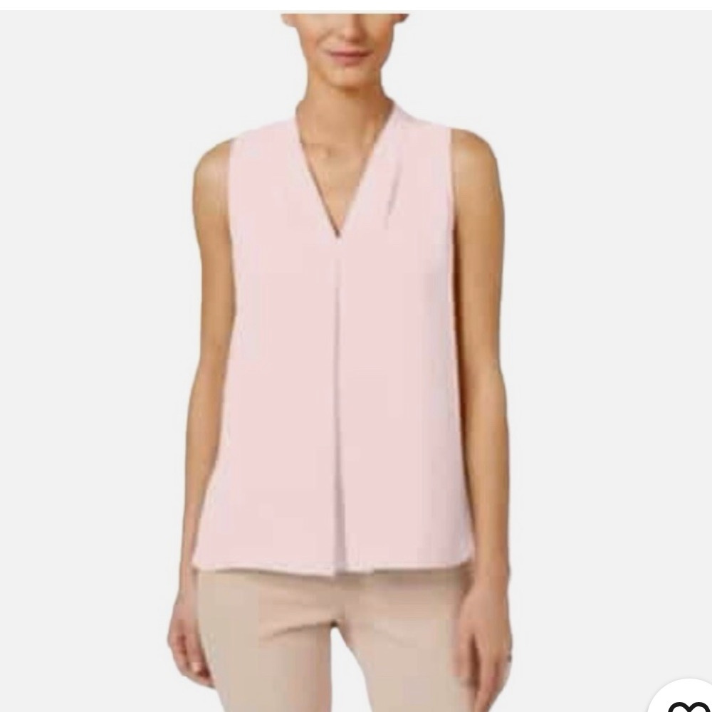 Vince Camuto Pink Sleeveless Blouse with V-Neckline